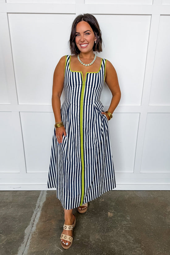 Just Feels Right Stripe Dress in Navy OMFORT