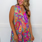 Dear Scarlett Lizzy Pocketed Dress in Multi Color Paisley OMFORT