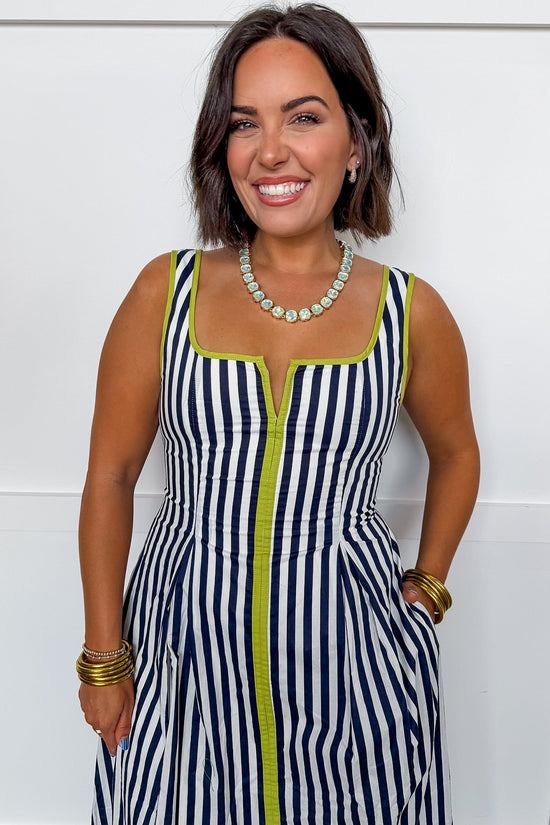 Just Feels Right Stripe Dress in Navy OMFORT