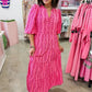 The Cameron Midi Dress in Heirloom Vine Pink by Mary Square OMFORT