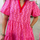 The Kinsley Mini Dress in Heirloom Vine Pink by Mary Square OMFORT