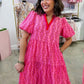 The Kinsley Mini Dress in Heirloom Vine Pink by Mary Square OMFORT