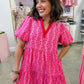 The Kinsley Mini Dress in Heirloom Vine Pink by Mary Square OMFORT