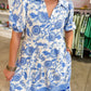 The Eloise Midi Dress in Porcelain Vines Blue by Mary Square OMFORT