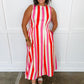 Bubblegum Breeze Stripe Midi Dress OMFORT
