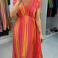 Jeanelle Abstract Print Cheesecloth Maxi Dress OMFORT