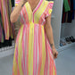 Jeanelle Abstract Print Cheesecloth Maxi Dress OMFORT