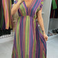 Jeanelle Abstract Print Cheesecloth Maxi Dress OMFORT