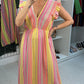 Jeanelle Abstract Print Cheesecloth Maxi Dress OMFORT