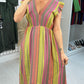 Jeanelle Abstract Print Cheesecloth Maxi Dress OMFORT