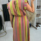 Jeanelle Abstract Print Cheesecloth Maxi Dress OMFORT