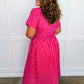 Best Selling Krissy Zip-up Maxi Stripe Dress in Hot Pink Red Stripes OMFORT