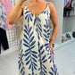 Emmeline Leaf Print Loose Fit Strappy Dress OMFORT