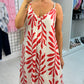 Emmeline Leaf Print Loose Fit Strappy Dress OMFORT