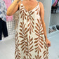 Emmeline Leaf Print Loose Fit Strappy Dress OMFORT
