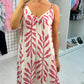 Emmeline Leaf Print Loose Fit Strappy Dress OMFORT