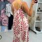 Emmeline Leaf Print Loose Fit Strappy Dress OMFORT