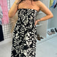 Claudette Leaf Print Elasticated Bust Loose Fit Dress OMFORT