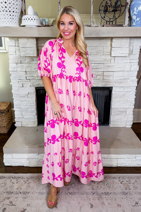 The Blush Meadow Tiered Dress OMFORT