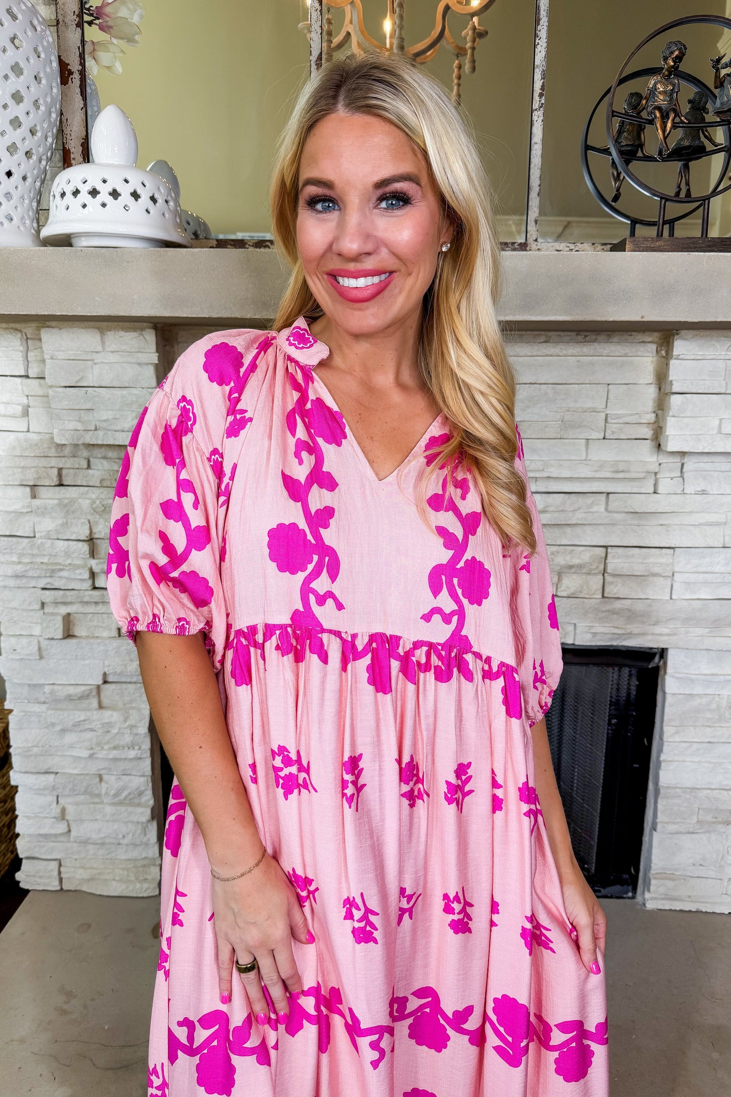 The Blush Meadow Tiered Dress OMFORT