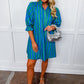 Stripe Me Pretty Dress in Blue & Green OMFORT
