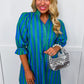 Stripe Me Pretty Dress in Blue & Green OMFORT
