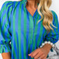 Stripe Me Pretty Dress in Blue & Green OMFORT