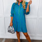 Stripe Me Pretty Dress in Blue & Green OMFORT