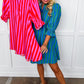Stripe Me Pretty Dress in Blue & Green OMFORT
