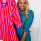 Stripe Me Pretty Dress in Blue & Green OMFORT
