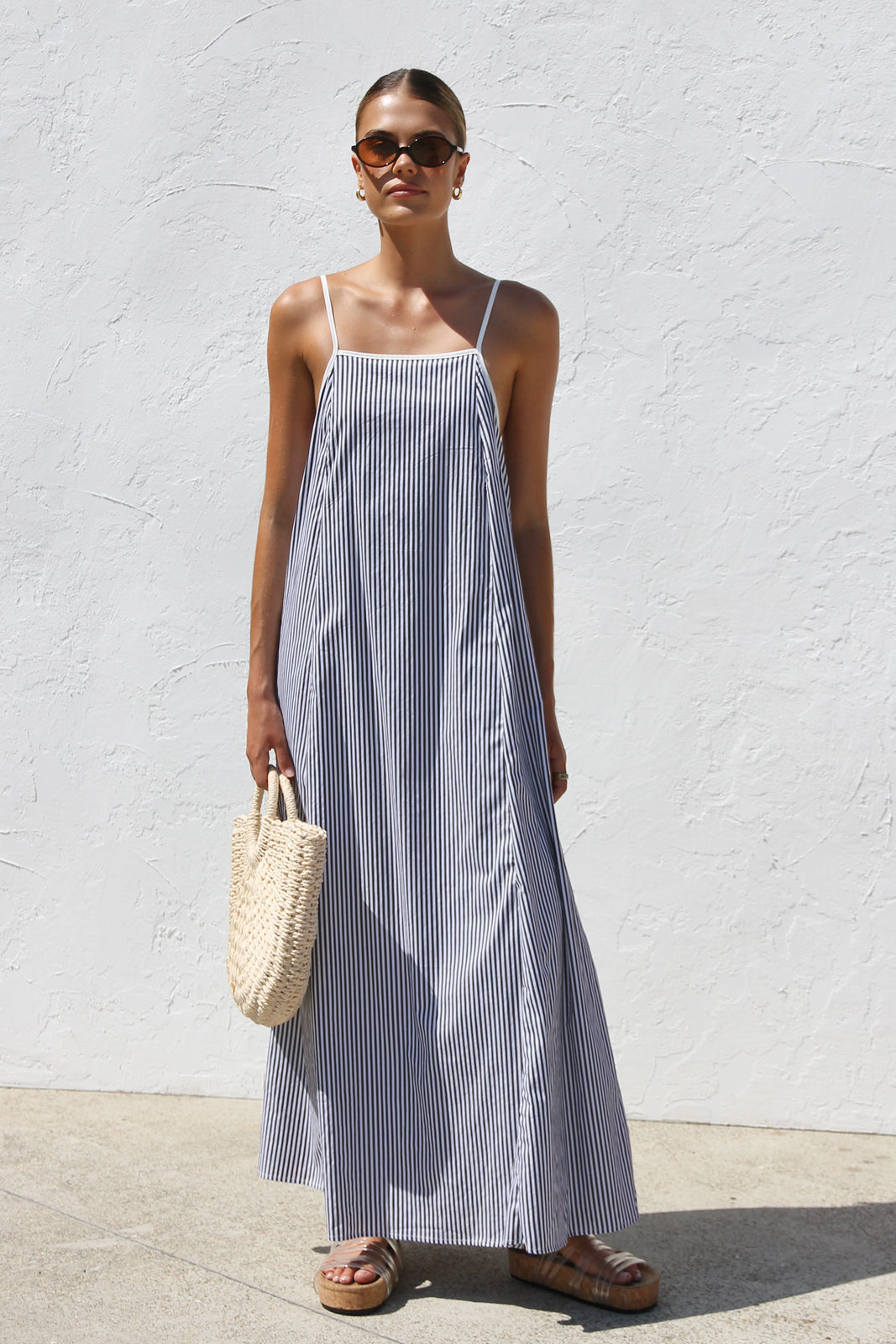 Wendy Maxi Dress BLACK STRIPE OMFORT