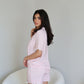 Ruffle Bamboo Short Set in Pink Gingham OMFORT