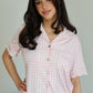 Ruffle Bamboo Short Set in Pink Gingham OMFORT