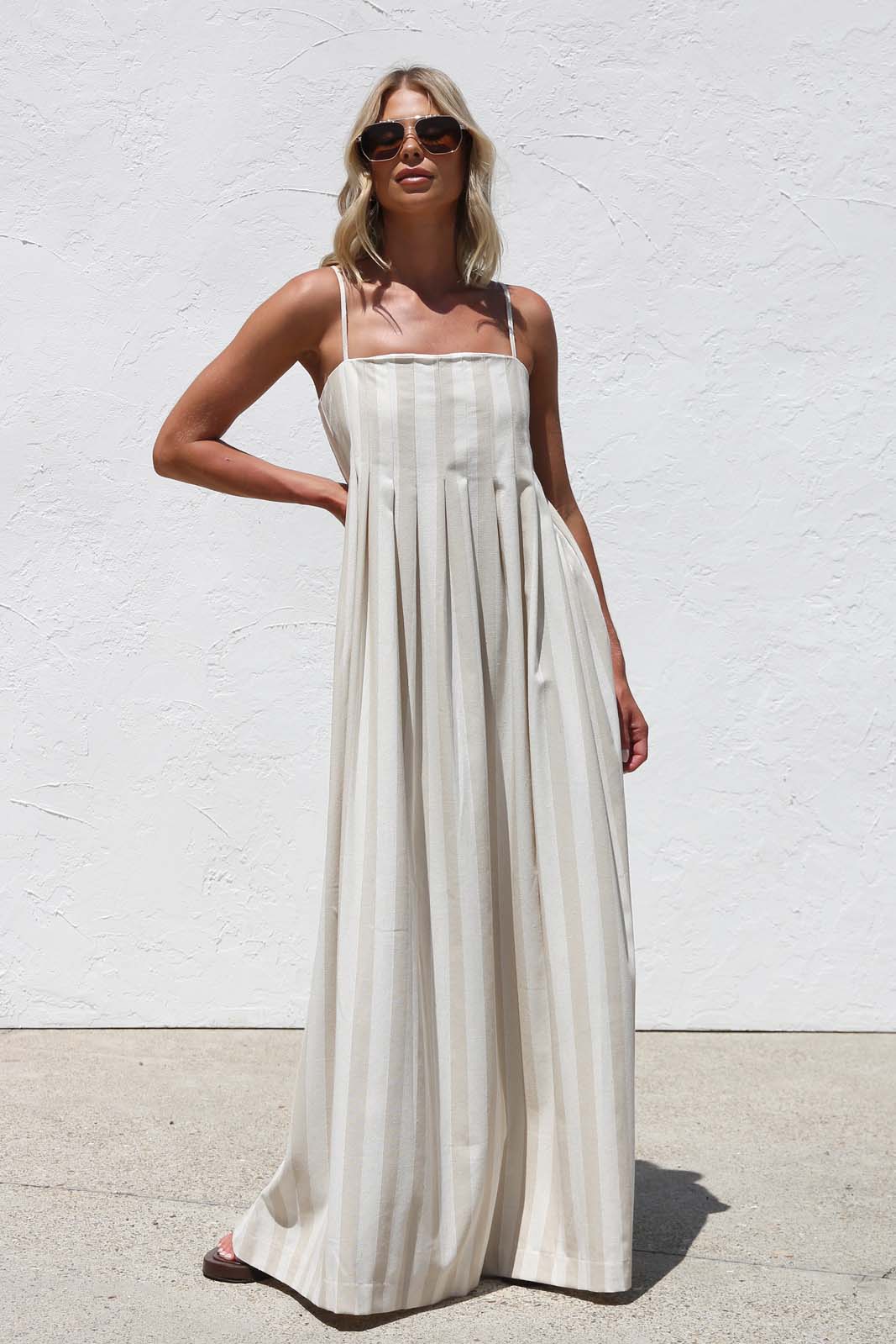 Leesa Maxi Dress BEIGE OMFORT