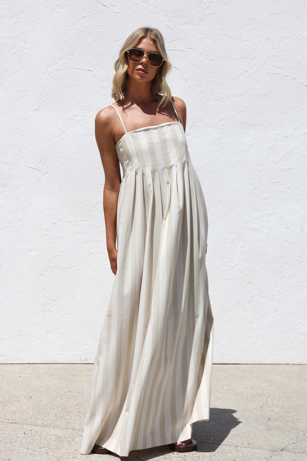 Leesa Maxi Dress BEIGE OMFORT