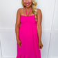 After Hours Halter Midi Dress in Fuchsia OMFORT