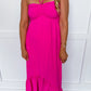 After Hours Halter Midi Dress in Fuchsia OMFORT