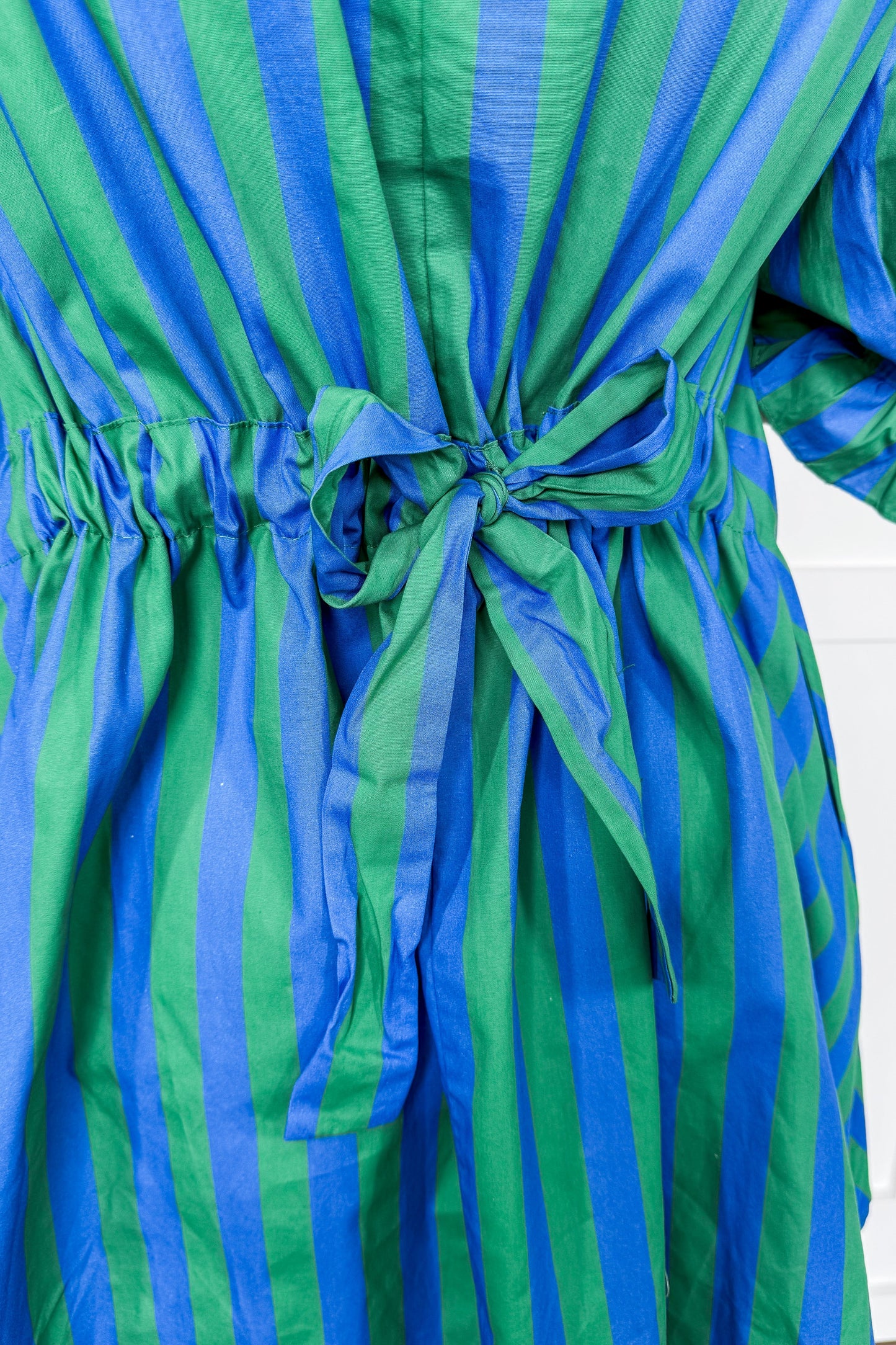 Stripe Me Pretty Dress in Blue & Green OMFORT