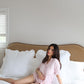 Ruffle Bamboo Short Set in Pink Gingham OMFORT