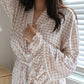 Ruffle Bamboo Gingham Robe OMFORT
