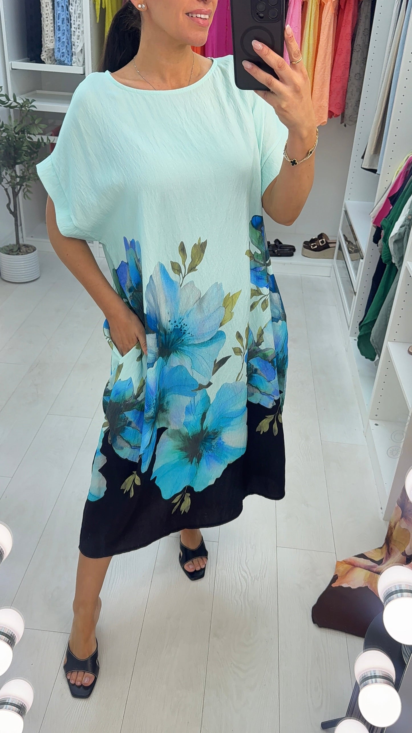 Quincie Floral Print Loose Fit Dress OMFORT