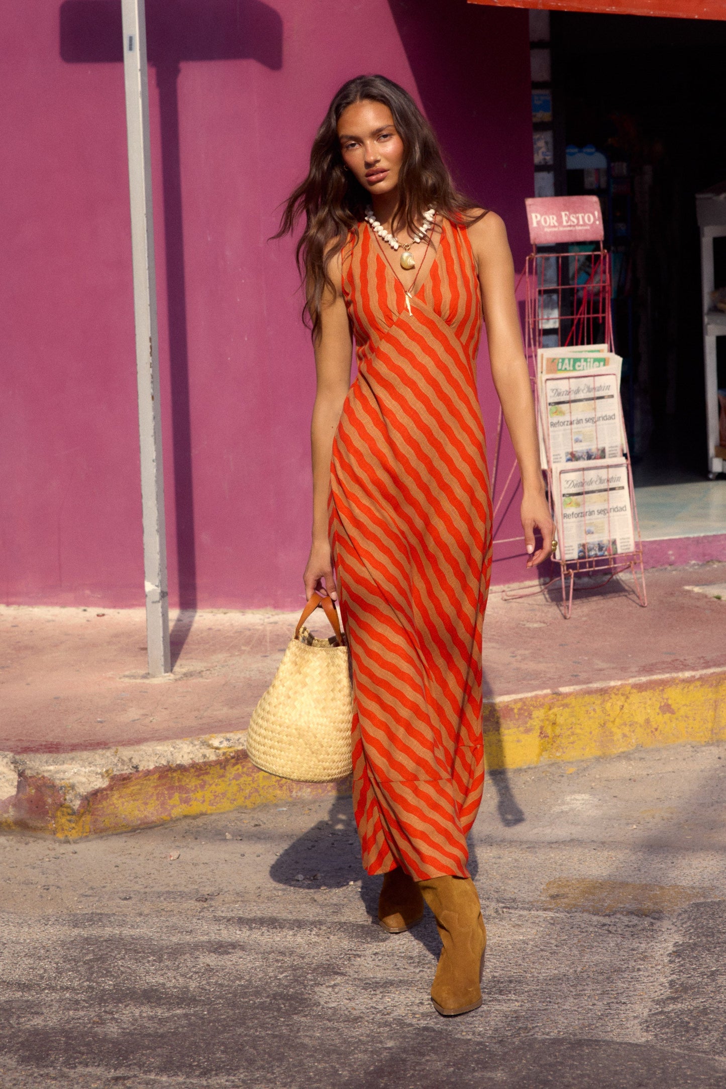 Loren Dress In Papaya OMFORT