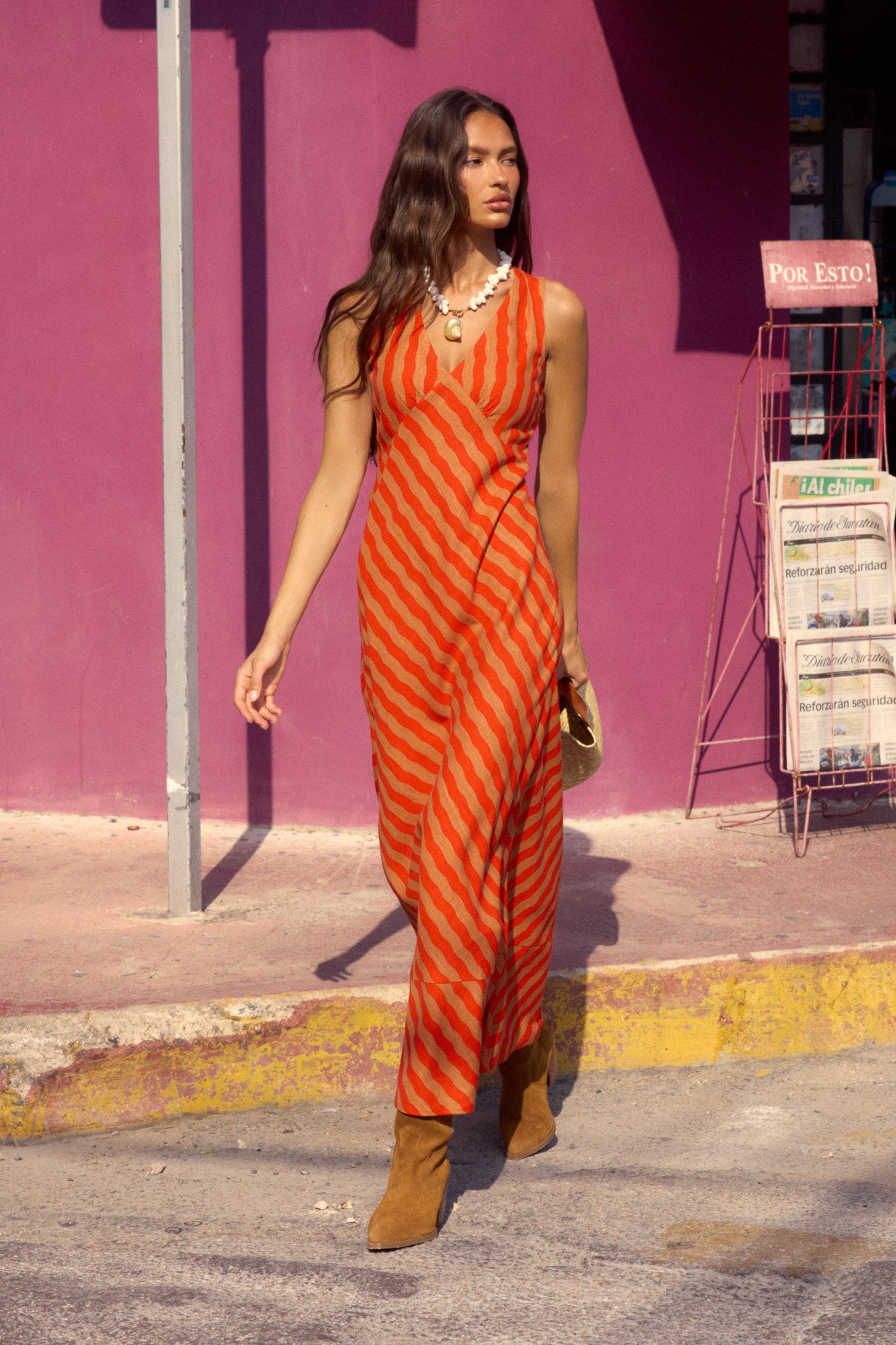 Loren Dress In Papaya OMFORT