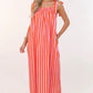 Made To Feel Good Red Striped Midi Dress OMFORT