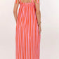 Made To Feel Good Red Striped Midi Dress OMFORT