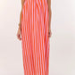Made To Feel Good Red Striped Midi Dress OMFORT