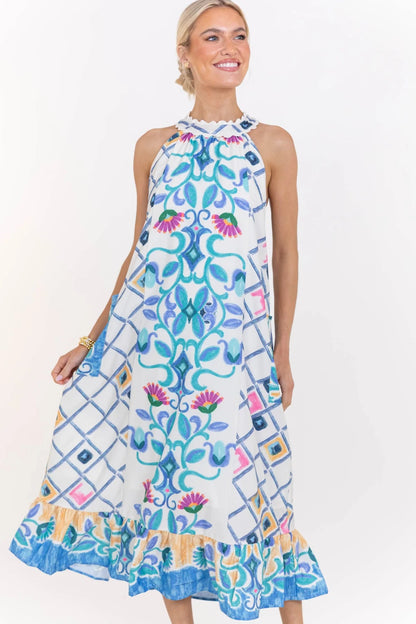 Nothing Like It Blue Floral Midi Dress OMFORT