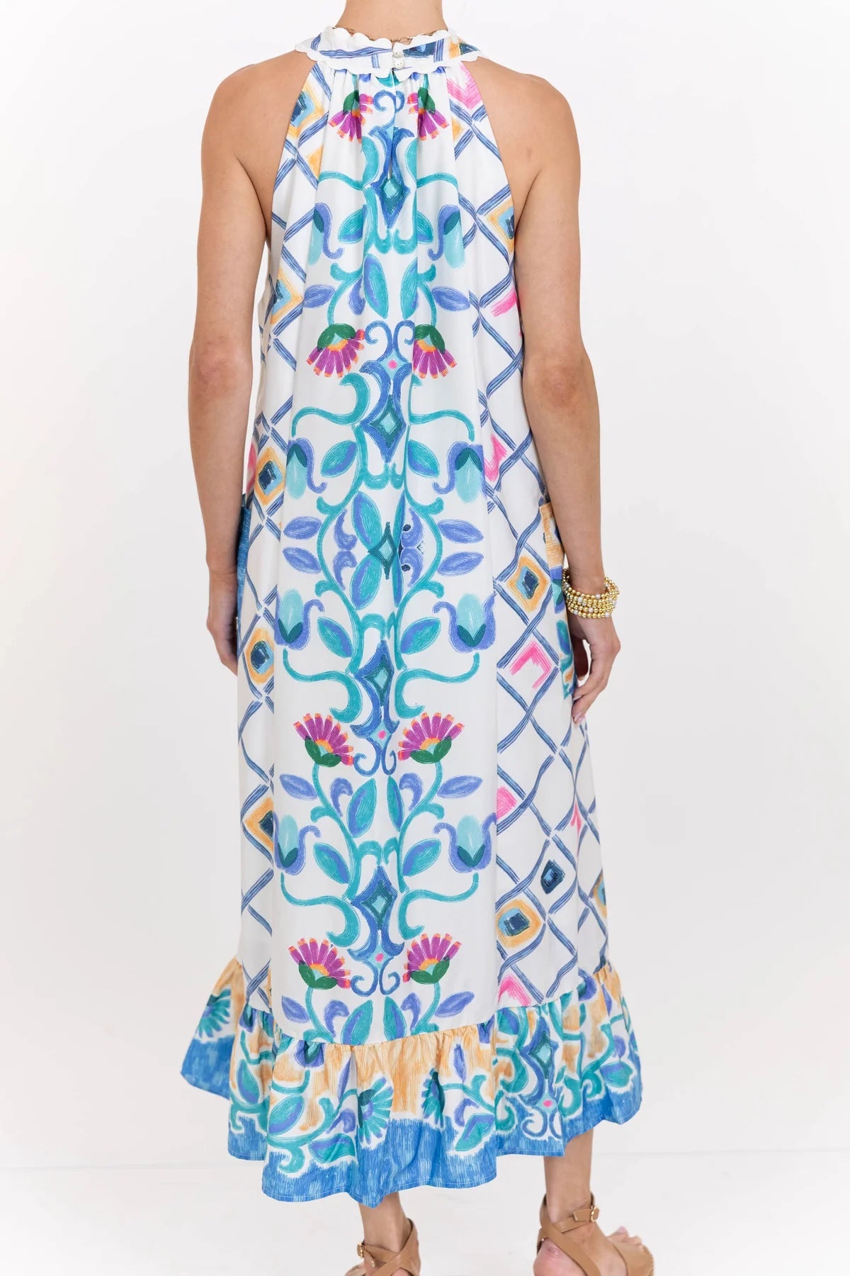 Nothing Like It Blue Floral Midi Dress OMFORT