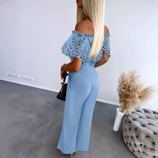 New Summer Lace Book Cloth Belt Pants OMFORT