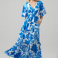 Iva Floral Pismo Button Down Flutter Maxi Dress OMFORT